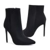 Ankle Boots For Women Pointed Toe 4 Inch High Heel Zipper Stiletto Heels Fall Booties