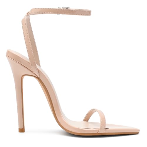 Womens Strappy Lace Up Heels Sexy Stiletto High Heeled Open Toe Strap Summer Dress Shoes