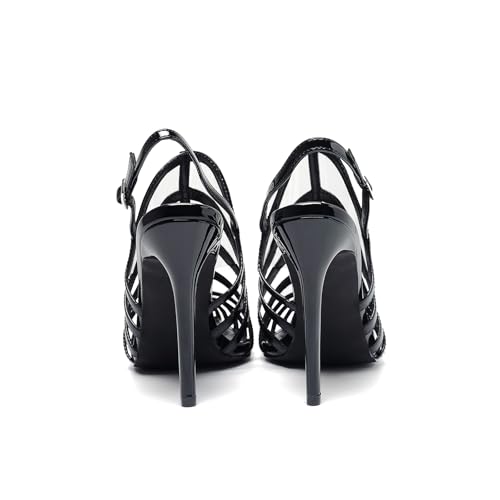 Women's Pointed Toe Stiletto 4.3IN High Heel Sandals Hollow Ankle Strap Dress Nightclub Party Fashion Shoes