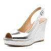 Women's Peep Toe Wedge Heels Slingback Platform High Pumps Party Dress Casual Sandals 4 Inches