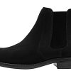 Men Chelsea Slip On Suede Boots Lightweight Leather Casual Dress Ankle Shoes