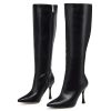 Knee High Heel Boots for Women Elegant Pointed Toe Stiletto Boots Trendy Side Zipper Women's Heel Stylish and Sexy Design