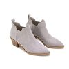 Womens Ankle Boots Pointed Toe Stacked Chunky Heel Slip on Chelsea Short Booties