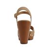 MIGUEL ~ Women Crisscross Band Fashion Chunky Platform Block Mid Heel Sandal with Ankle Strap and Stud