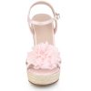 Women's Flower Platform Espadrilles Wedge Heel Sandals