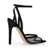 Women's Heeled Sandals Mesh Stiletto Pointed Toe Open Toe Ankle Buckle Strap Slingback High Heel Sandals Summer Dress Shoes