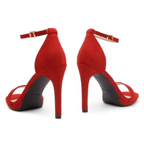 Women’s High Heels – Open Toe Stiletto Heels with Adjustable Ankle Strap | Dressy Sexy Strappy Heeled Sandals for Wedding, Prom,