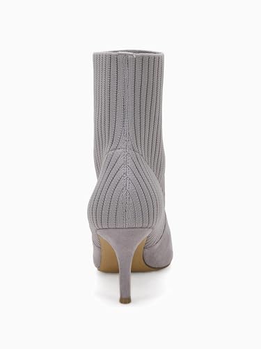 Women's Pointed Toe Ankle Boots Stiletto Kitten Heel Knit Faux Suede Winter Sock Booties