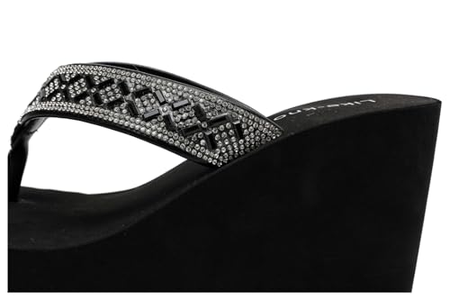 Rhinestone Wedge Sandals for Women Platform Flip Flops Wedge flip flops Wedding shoes Wedge Heels for Women Dressy