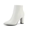 Women's Chunky Heel Ankle Booties Pointed Toe Short Boots