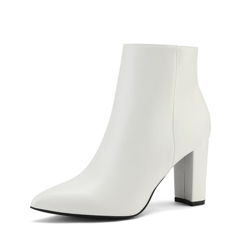 Women's Chunky Heel Ankle Booties Pointed Toe Short Boots