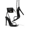 Sexy Women's Stilettos High Heel Gladiator Strappy Sandals Square Toe Lace Up Dressy Pumps Shoes