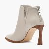 Womens High Heel Booties Pointed Toe V Cut Back Zipper Short Dress Ankle Boots