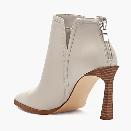 Womens High Heel Booties Pointed Toe V Cut Back Zipper Short Dress Ankle Boots
