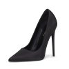 High Heels Womens Pointed Toe Heels Satin Pumps Stiletto Bridal Party Dress Evening Wedding Shoes for Woman