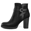 Women's Ankle Boots Chunky Stacked Heel Zipper Booties - Available in Wide Sizes