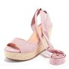 Womens Lace up Espadrilles Platform Wedges Sandals Heels Tie Ankle Strap Summer Dress Shoes