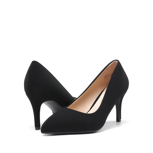DREAM PAIRS Women's High Stiletto Heels Closed Pointed Toe Dress Pumps Shoes for Wedding Work Office Business, 3 Inches