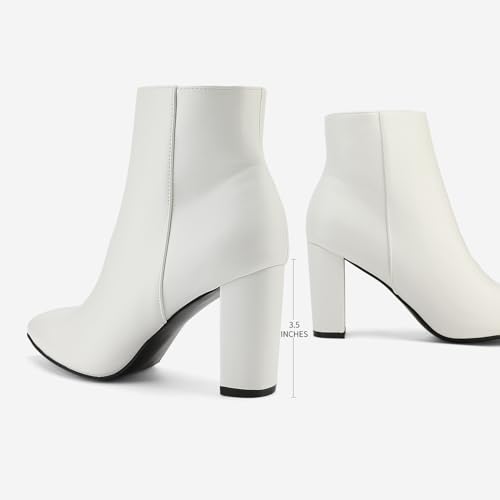 Women's Chunky Heel Ankle Booties Pointed Toe Short Boots
