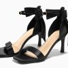 Womens Bow Tie High Heels One Strap Heeled Sandals Sexy Stiletto Open Toe Wedding Bride Shoes