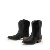 Women's Cowboy Cowgirl Western Ankle Boots Low Chunky Heels Square Toe Fall Short Booties Shoes