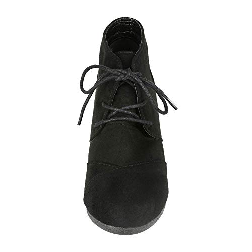 Women's Wedge Boots Casual Fashion Lace Up Low Heel Ankle Booties Shoes