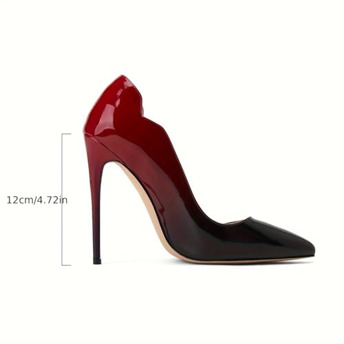 Womens Closed Pointed Toe High Heels Slip On Stiletto Pumps Dress Wedding Shoes 4-Inch