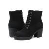 Women's Chunky Heel Ankle Boots Stylish High Heel Lace-Up Side Zipper Booties for Girls Black Women's Boots