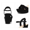 Women's Platform Heels Ankle Strap Sandals Peep Toe Suede Wedges Sandal Fashion Wedding Sexy Dress Block Chunky High Heel Pumps