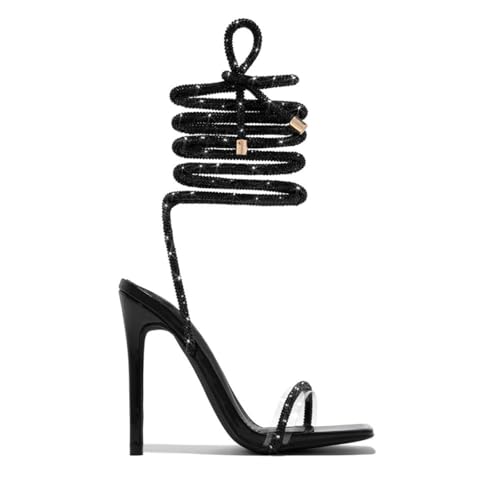 Sexy Women's Stilettos High Heel Gladiator Strappy Sandals Square Toe Lace Up Dressy Pumps Shoes