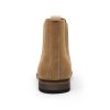Mens Chelsea Boot Slip On Pointed Toe Stacked Low Heel Faux Suede Casual Dress Boot