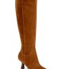 Womens Knee High Boots Kitten Heel Pointed Toe Tall Boots Side Zipper Fall Winter Shoes