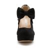Women's Bow Heels Mary Jane High Heel Closed Toe Platform Vintage Dress Pumps