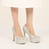 Womens High Heel Platform Pumps Round Toe Sky High Stilettoes 6" Party Dress Platform