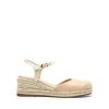 Women's Wedge Sandals, Closed Toe Espadrilles Platform Wedge Heels with Adjustable Ankle Straps and Comfortable Cushion Insoles