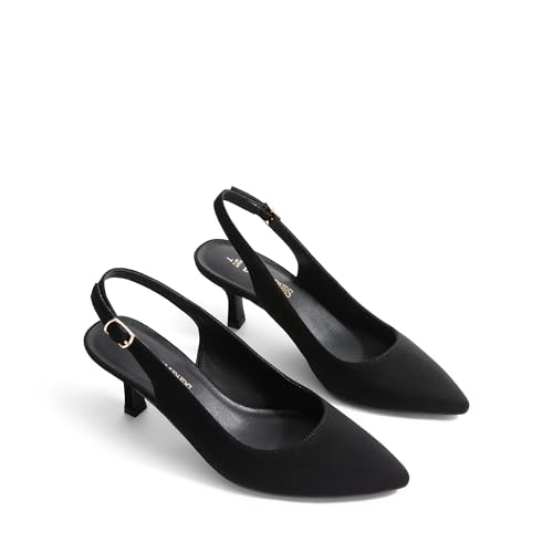Women's Kitten Heels Slingback Closed Pointed Toe Low Pumps Shoes Women Party Wedding Sexy Casual Dress Shoes