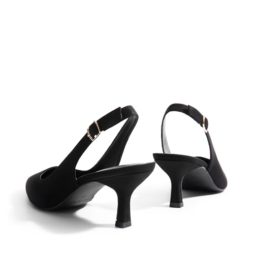 Women's Kitten Heels Slingback Closed Pointed Toe Low Pumps Shoes Women Party Wedding Sexy Casual Dress Shoes