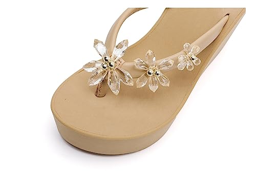 Womens Platform Flip Flops Wedges Sandals for Women wedge flip flops Flats Summer Comfort Thong Sandals Wedge Heels for Women