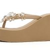 Womens Platform Flip Flops Wedges Sandals for Women wedge flip flops Flats Summer Comfort Thong Sandals Wedge Heels for Women