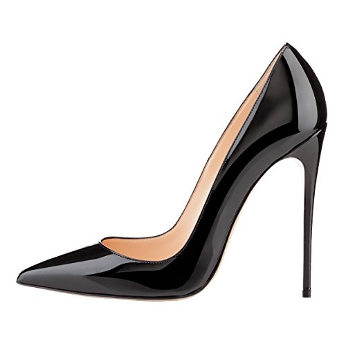 Women's Sexy Pointed Toe High Heels,4.72 inch/12cm Patent Leather Pumps,Wedding Dress Shoes,Cute Evening Stilettos