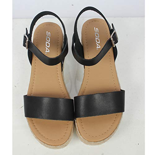 Topic Open Toe Buckle Ankle Strap Espadrilles Flatform Wedge Casual Sandal