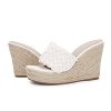 Womens Platform Wedge Sandals Espadrilles Braided Open Toe Slip On Summer Mule High Heels