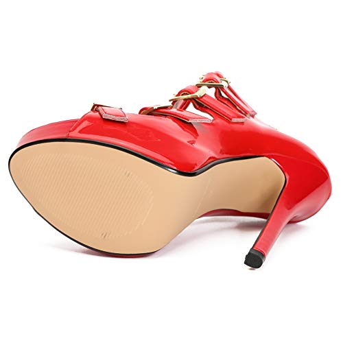 Unisex Men's Women's Sandals Platform Parallel Straps Stiletto High Heels Zip Boots