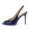 Peep Toe High Heels for Women Slingback V Peep Toe Women's Pumps Patent Leather Stiletto Heels Sling Back Thin Heels Bride Party