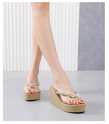 Womens Platform Flip Flops Wedges Sandals for Women wedge flip flops Flats Summer Comfort Thong Sandals Wedge Heels for Women