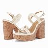 Womens Cork Wedge Sandals Heels Open Toe High Heel Platform Slingback Ankle Strap Buckle Summer Dressy Shoes