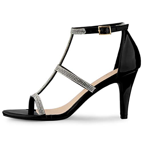 Women's Rhinestone Ankle Strap Stiletto High Heel Sandals