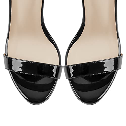 Platform Stiletto High Heels for Women, Round Open Toe Ankle Strap Sexy Heeled Sandals for Wedding Party Dress