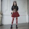 Platform Boots for Women Goth Boots Ankle Boot Side Zip Round Toe Wedge Buckle Combat Rave Boot Chunky High Heels Motorcycle