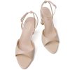 High Heels for Women Pointed Open Toe Strappy Chunky Block Heels Ankle Strap Stiletto Kitten Heeled Sandals Wedding Bridal Party